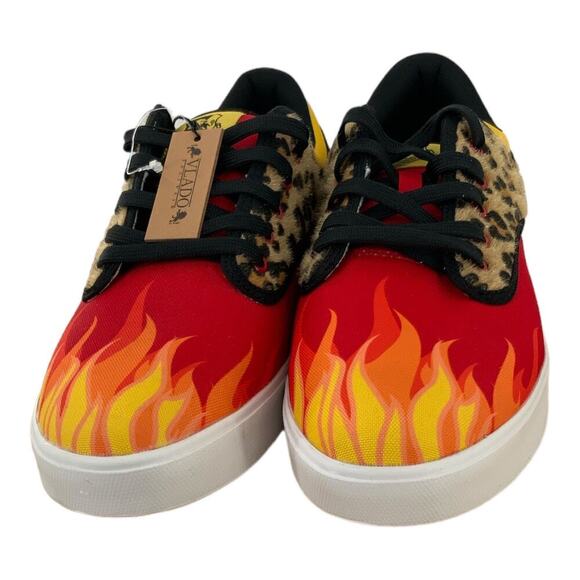 Vlado Spectro 3 Limited Edition Flames Mens Shoes Size 7.5 Leopard Print Red - Picture 6 of 14